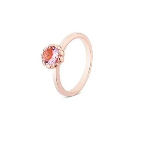 Argento Rose Gold Pink Flower Stacking Ring - Ring Size 50 Rose Gold