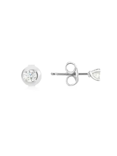 Argento Silver Lab Created 015ct Solitaire Stud Earrings - Silver