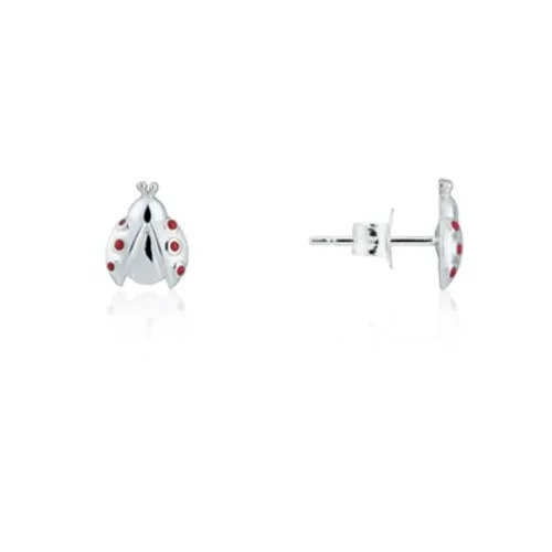 Argento Silver Ladybird Stud Earrings - Silver