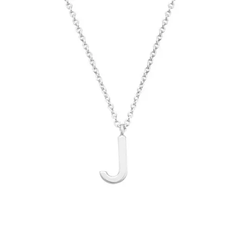 Argento Silver Letter J Initial Necklace - 925 Silver