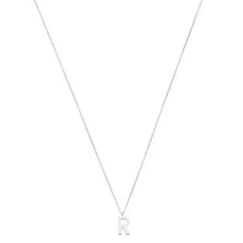 Argento Silver Letter R Initial Necklace - 925 Silver