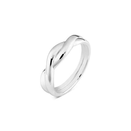 Argento Silver Overlap Ring - Ring Size 62 Silver