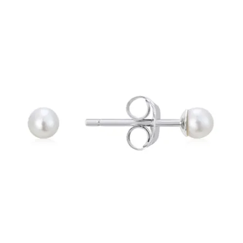 Argento Silver Petite Pearl Stud Earrings - Silver
