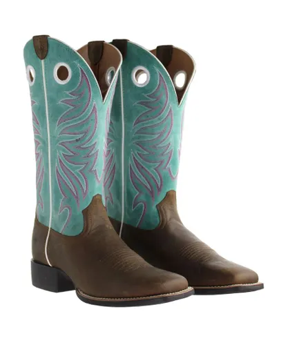 Ariat Ryder Sassy Womens Brown/Blue Boots - Multicolour Leather