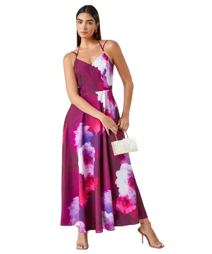 Ariella Womens Luxe Floral Fit & Flare Maxi Dress - Pink