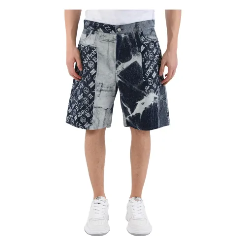 Aries , Patchwork Bermuda Shorts ,Multicolor male, Sizes: