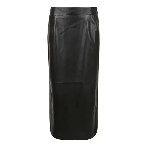 Arma , Black Leather Pencil Skirt ,Black female, Sizes: