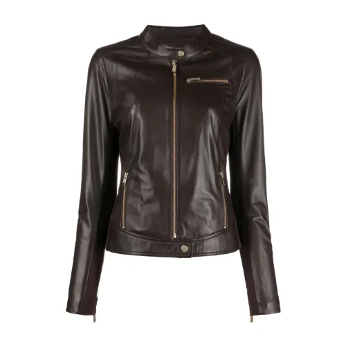 Arma , Leather Jacket ,Brown female, Sizes:
