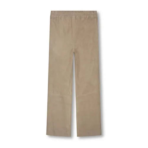 Arma , Stretch Suede Pants with Wide Leg ,Beige female, Sizes: