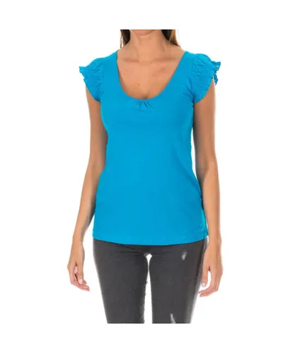 Armand Basi Womens Sleeveless T-shirt with round neckline ADM0102 woman - Blue Cotton