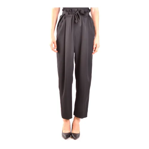 Armani , Black Silk Blend Trousers Sophisticated Design ,Black female, Sizes: