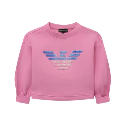 Armani , Cropped Crewneck Sweatshirt ,Pink female, Sizes: