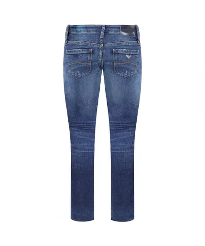 Armani Emporio J06 Skinny Fit Regular Waist Womens Jeans - Blue Cotton
