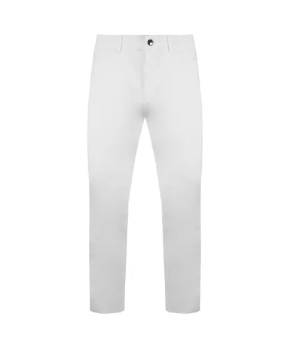 Armani Emporio J18 Slim Fit High Waist Womens Jeans - White Cotton
