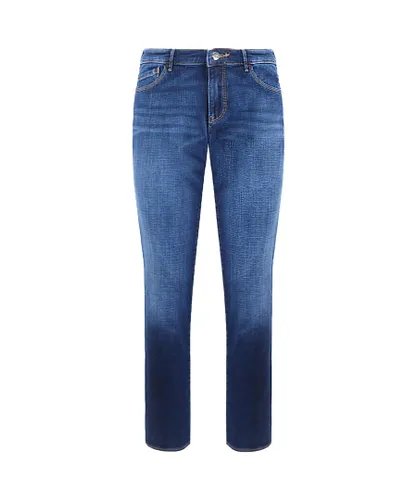 Armani Emporio J23 Push Up Fit Mid Rise Womens Jeans - Blue Cotton