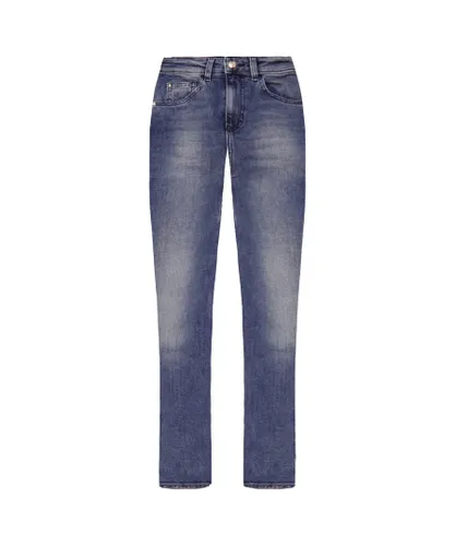 Armani Emporio J29 Regular Fit High Waist Womens Jeans - Blue Cotton