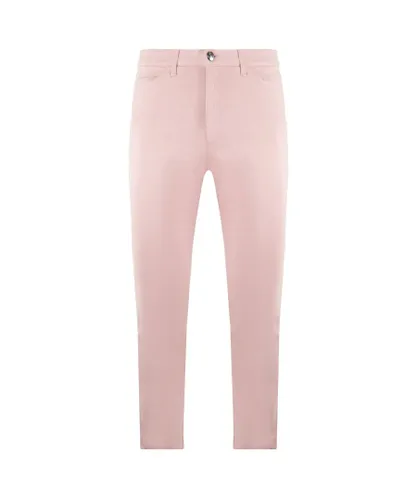 Armani Emporio J85 Regular Fit Womens Trousers - Pink Cotton
