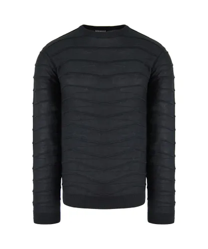 Armani Emporio Mens Black Sweater Virgin Wool