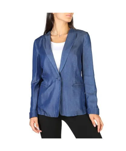 Armani Emporio Womens Formal Jacket - Blue Fabric
