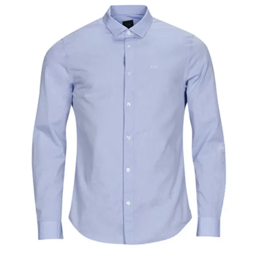 Armani Exchange  3RZC36  men's Long sleeved Shirt in Blue