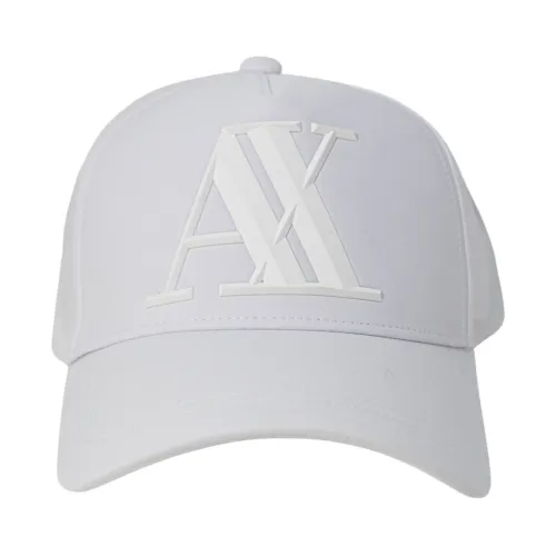 Armani Exchange , Basic Cotton Mens Hat with Visor ,White male, Sizes: ONE
