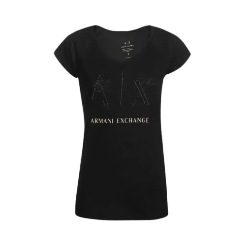 Armani Exchange , Basic T-Shirt ,Black female, Sizes: