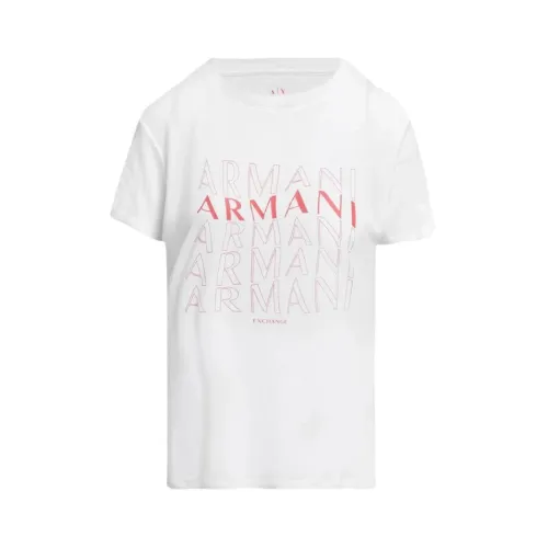 Armani Exchange , Basic Tee Shirt Casual Style ,White female, Sizes: