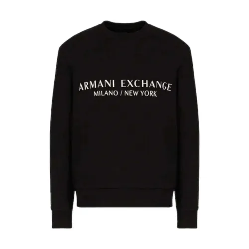 Armani Exchange , Black Sweaters ,Black male, Sizes: