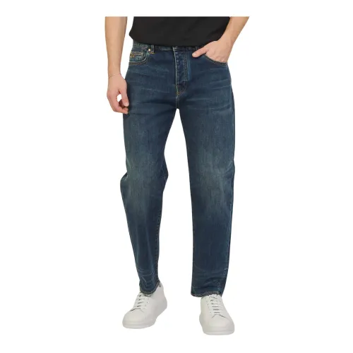 Armani Exchange , Blue Cotton Denim Comfort Fit Jeans ,Blue male, Sizes: