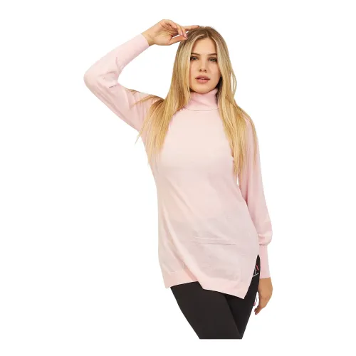 Armani Exchange , Classic Pink Wool Turtleneck Sweater ,Pink female, Sizes:
