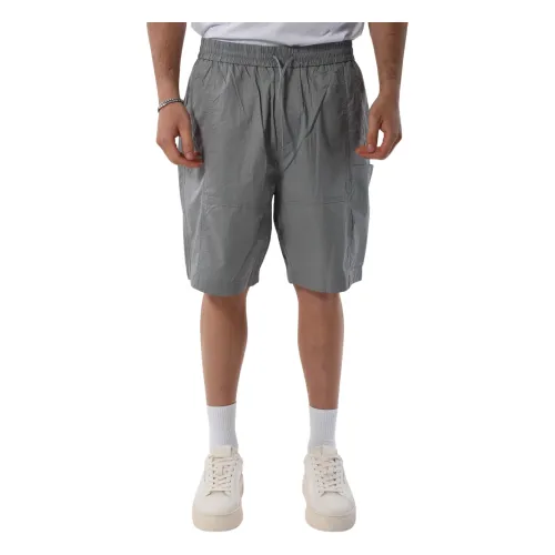 Armani Exchange , Cotton Bermuda Shorts with Pockets ,Gray male, Sizes: