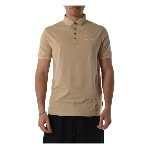 Armani Exchange , Cotton Polo with Buttoned Collar ,Beige male, Sizes: