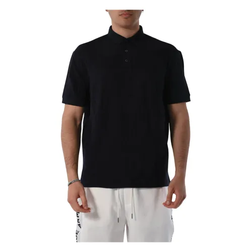 Armani Exchange , Cotton Polo with Buttoned Collar ,Blue male, Sizes: