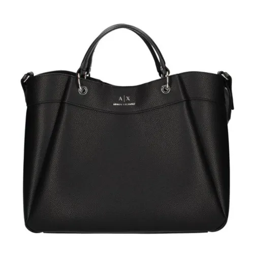 Armani Exchange , Double Handle Shopping Bag ,Black female, Sizes: ONE SIZE