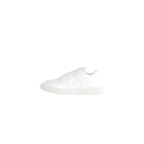 Armani Exchange , Eco Leather Sneakers with Rubber Sole ,White female, Sizes: