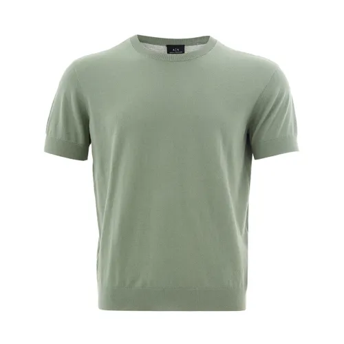 Armani Exchange , Green Cotton T-Shirt ,Green male, Sizes: