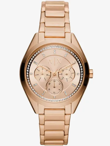 Armani Exchange Ladies Giacomo Rose Gold Plated Chronograph Watch AX5658
