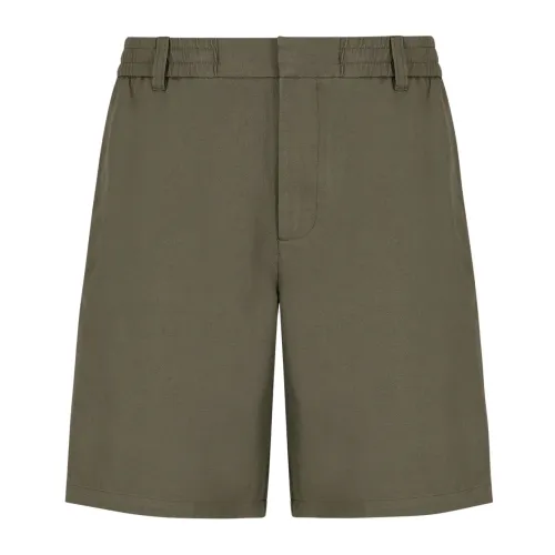 Armani Exchange , Linen Blend Shorts ,Green male, Sizes: