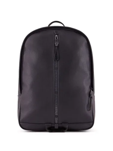 Armani Exchange logo-embellished zip-up backpack - Black