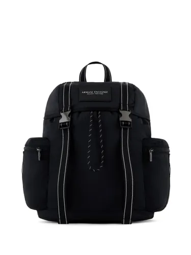 Armani Exchange logo-patch backpack - Black