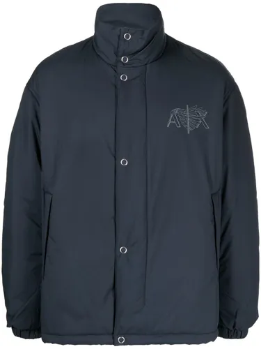 Armani Exchange logo-print padded jacket - Blue