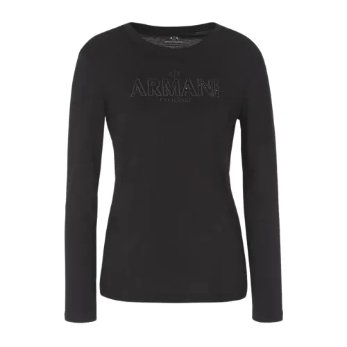 Armani Exchange , Logo T-Shirt ,Black female, Sizes:
