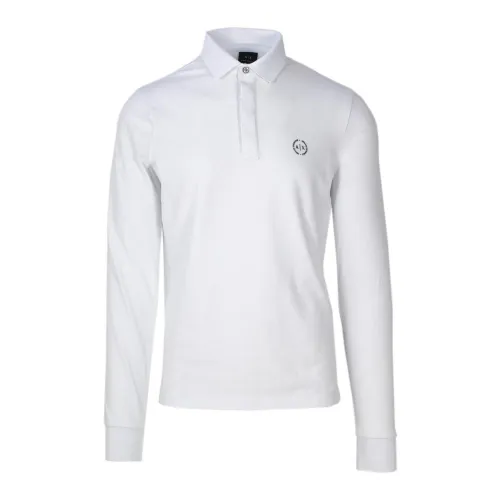 Armani Exchange , Long Sleeve Polo Shirt ,White male, Sizes: