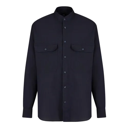 Armani Exchange , Long Sleeve Shirt ,Blue male, Sizes: