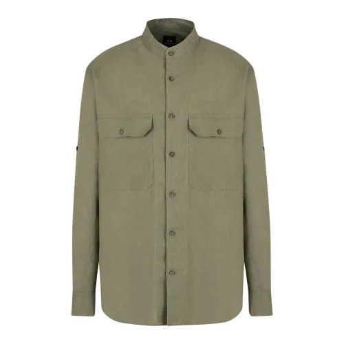 Armani Exchange , Long Sleeve Shirt ,Green male, Sizes: