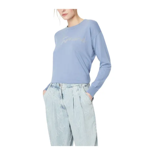 Armani Exchange , Long Sleeve Tops ,Blue female, Sizes: