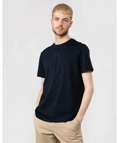 Armani Exchange Mens AX Outline Logo T-Shirt - Navy