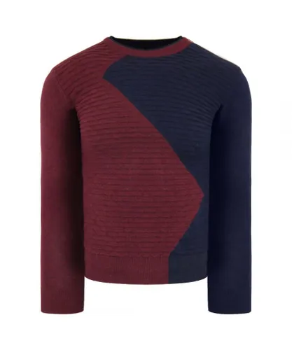 Armani Exchange Mens Burgundy Sweater - Navy Cotton