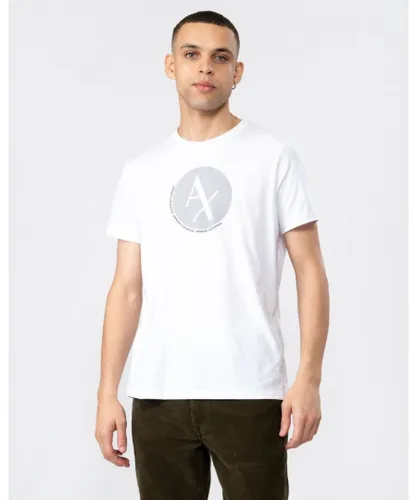 Armani Exchange Mens Circle Logo T-Shirt - White