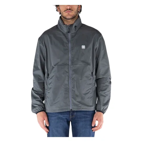 Armani Exchange , Men's Hooded Blouson Jacket ,Gray male, Sizes: